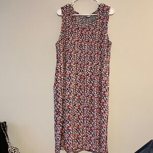 Croft & Barrow Red and White Floral Midi Dress